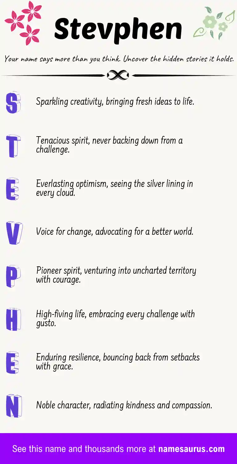 Acrostic poem about Stevphen.