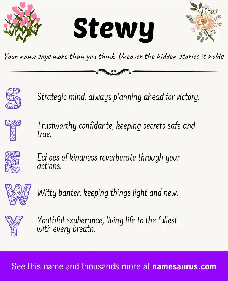 Acrostic poem about Stewy.