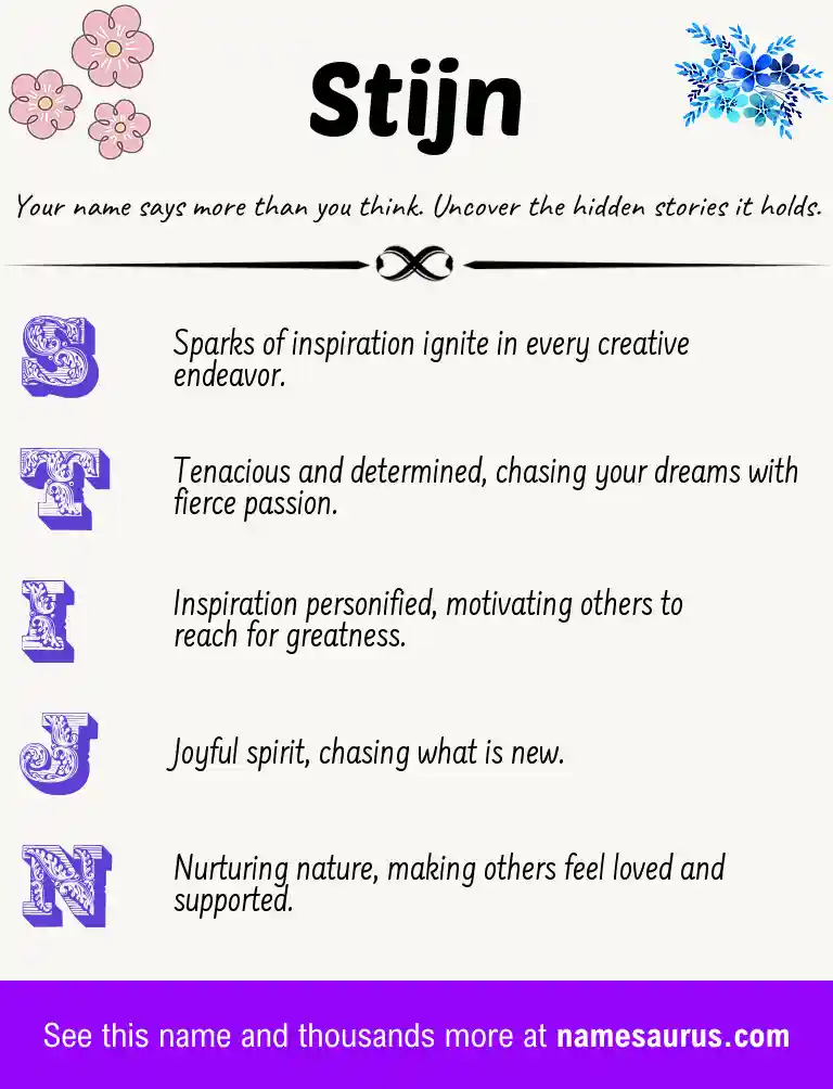 Acrostic poem about Stijn.