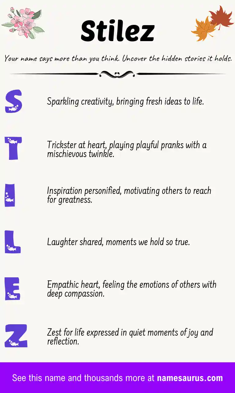 Acrostic poem about Stilez.
