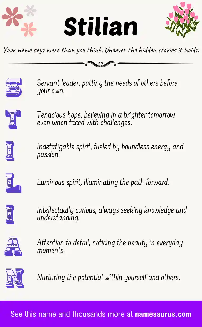 Acrostic poem about Stilian.