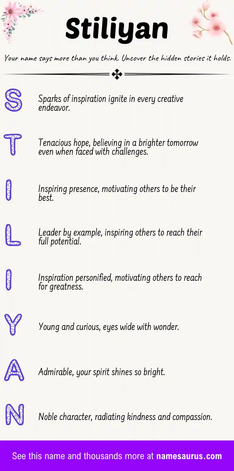 Acrostic poem about Stiliyan.