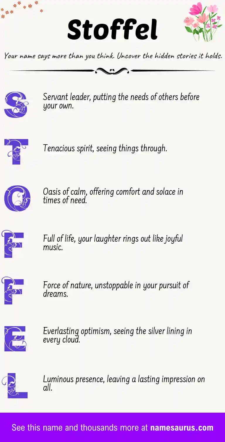 Acrostic poem about Stoffel.