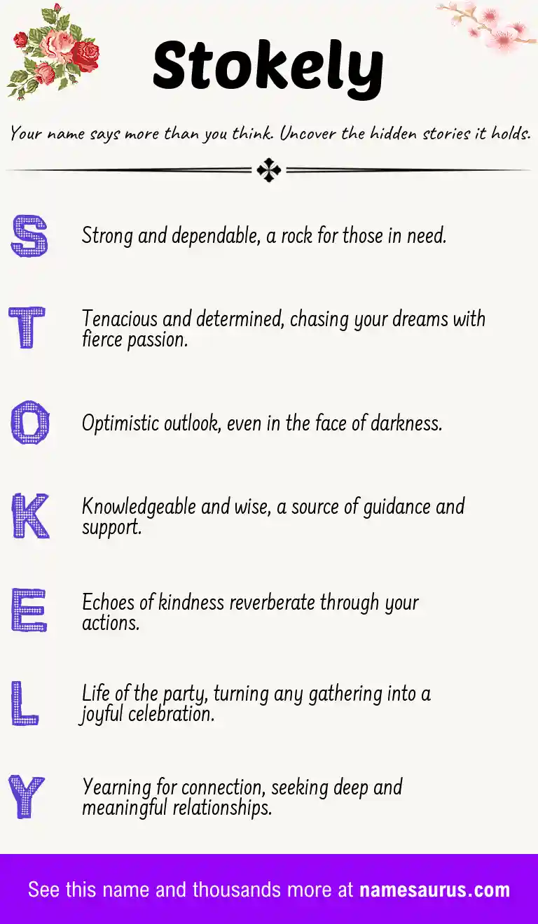 Acrostic poem about Stokely.