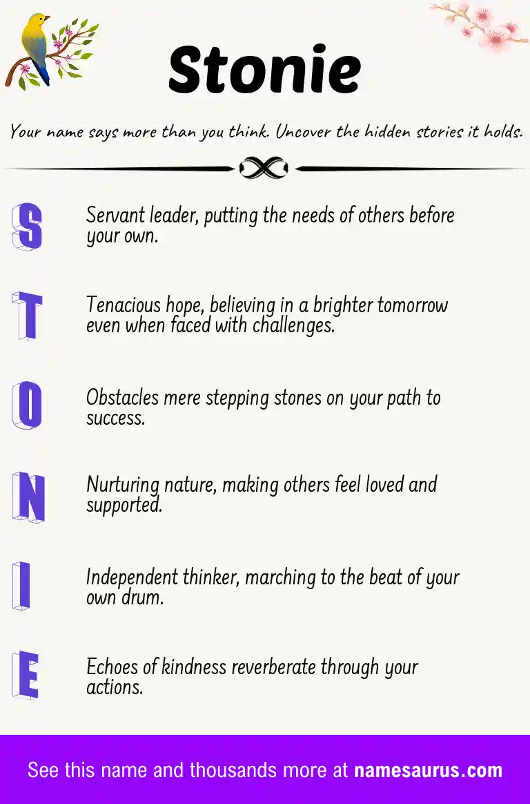 Acrostic poem about Stonie.