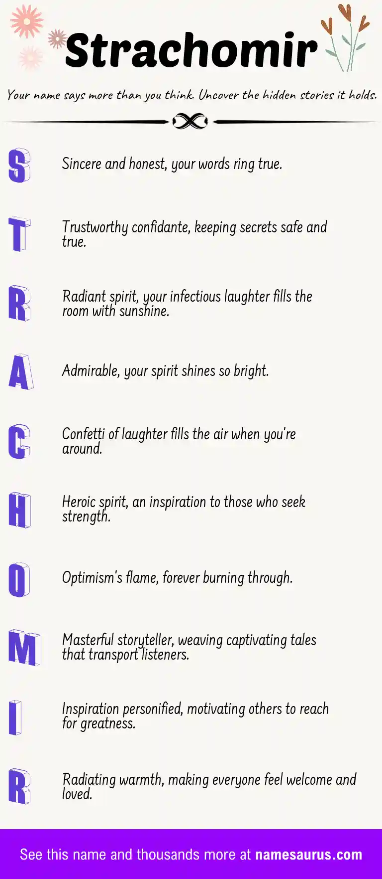 Acrostic poem about Strachomir.