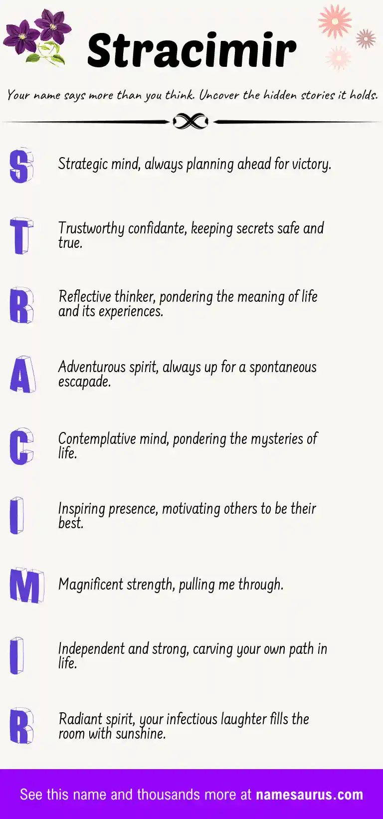 Acrostic poem about Stracimir.