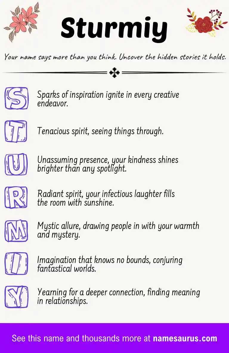 Acrostic poem about Sturmiy.