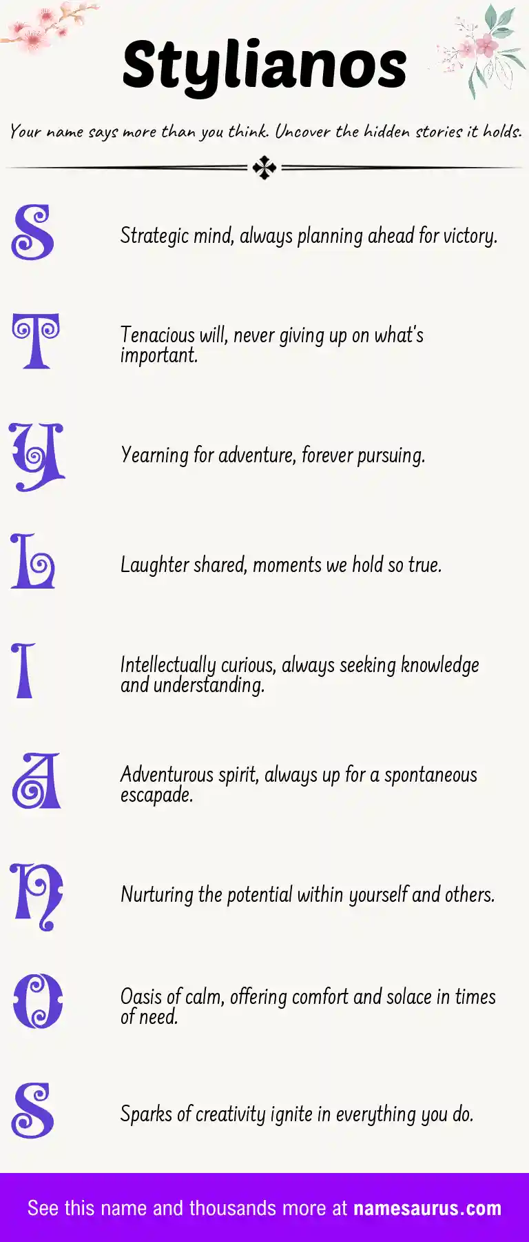 Acrostic poem about Stylianos.