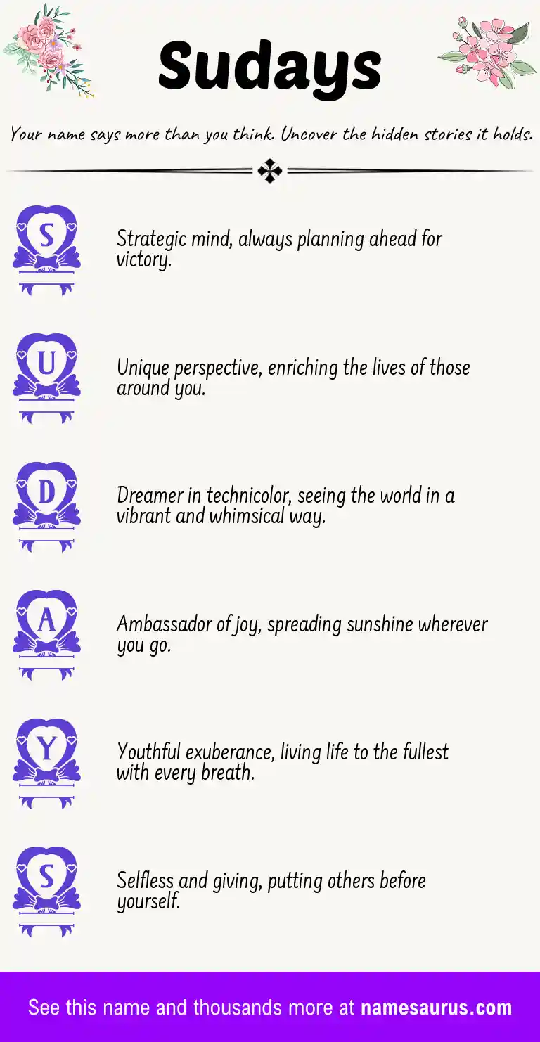 Acrostic poem about Sudays.