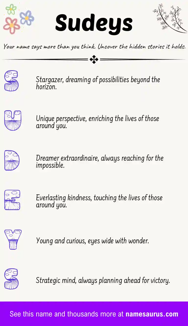Acrostic poem about Sudeys.