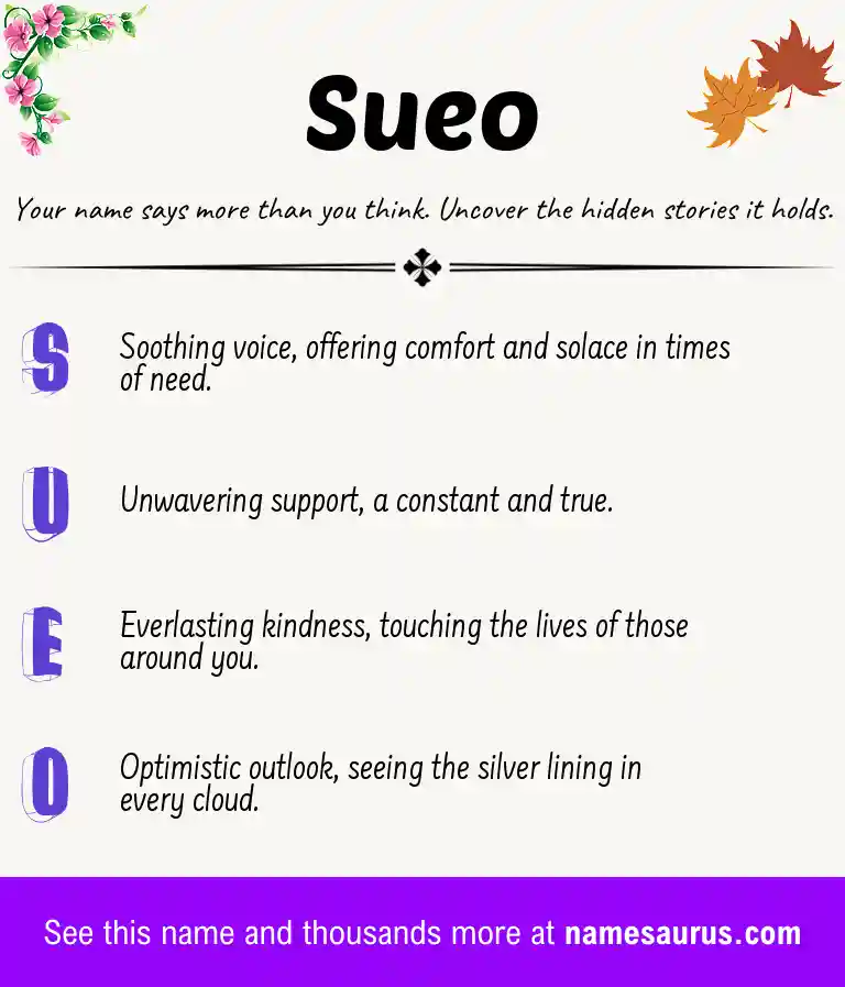 Acrostic poem about Sueo.