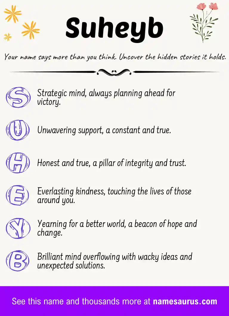 Acrostic poem about Suheyb.