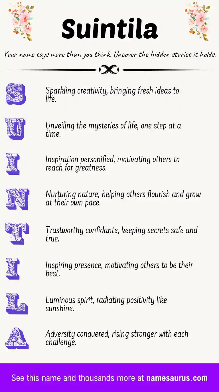 Acrostic poem about Suintila.
