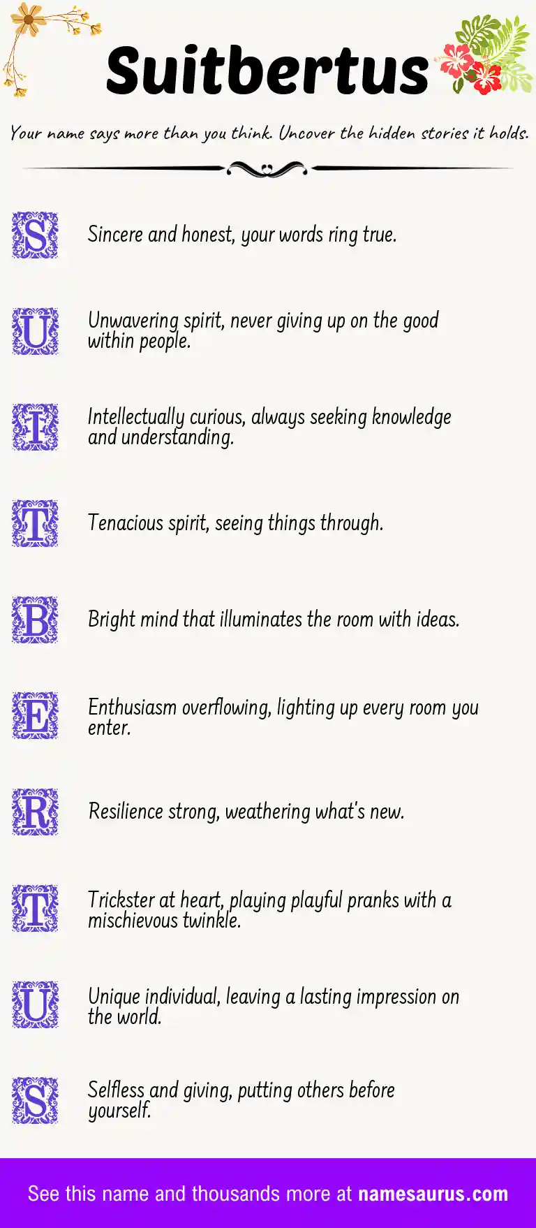 Acrostic poem about Suitbertus.