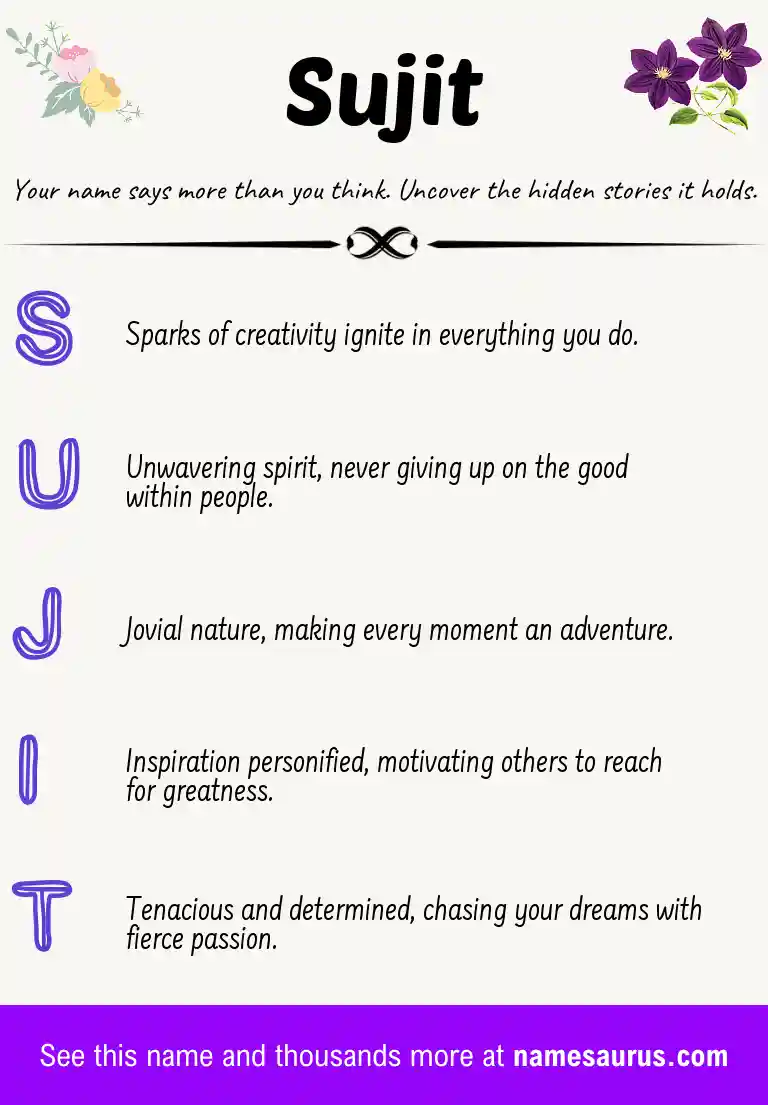 Acrostic poem about Sujit.