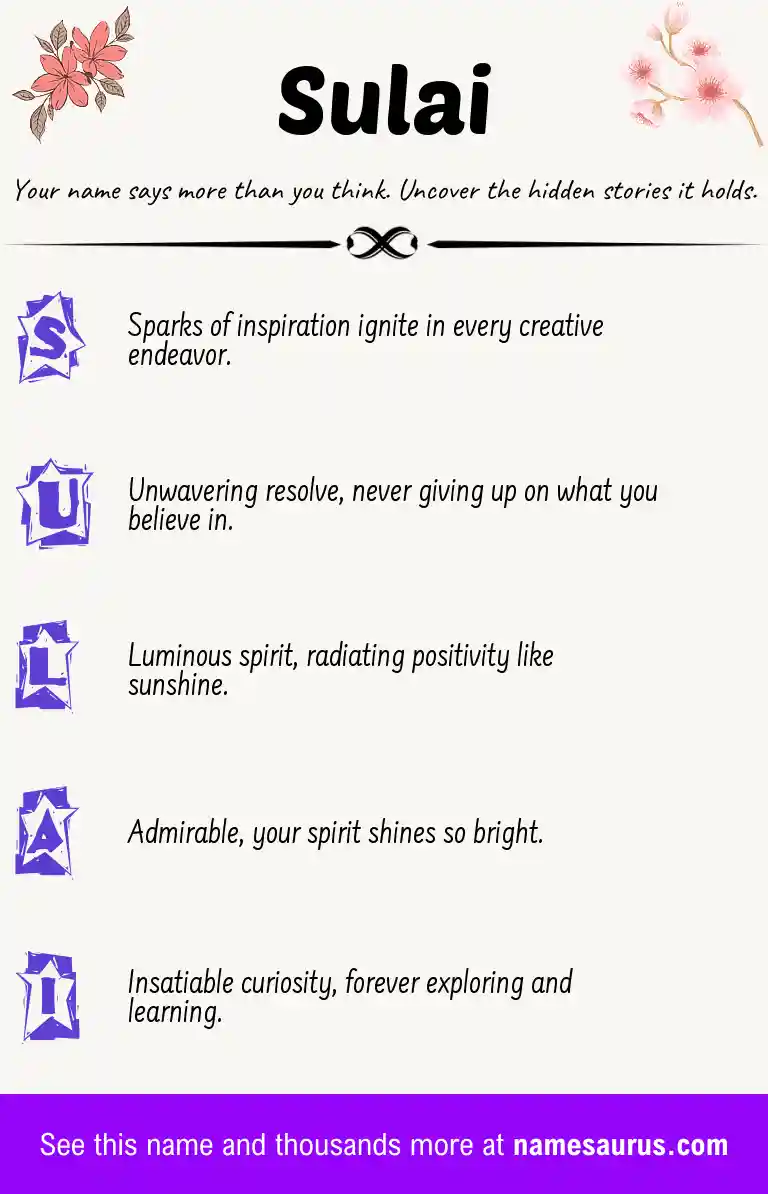 Acrostic poem about Sulai.