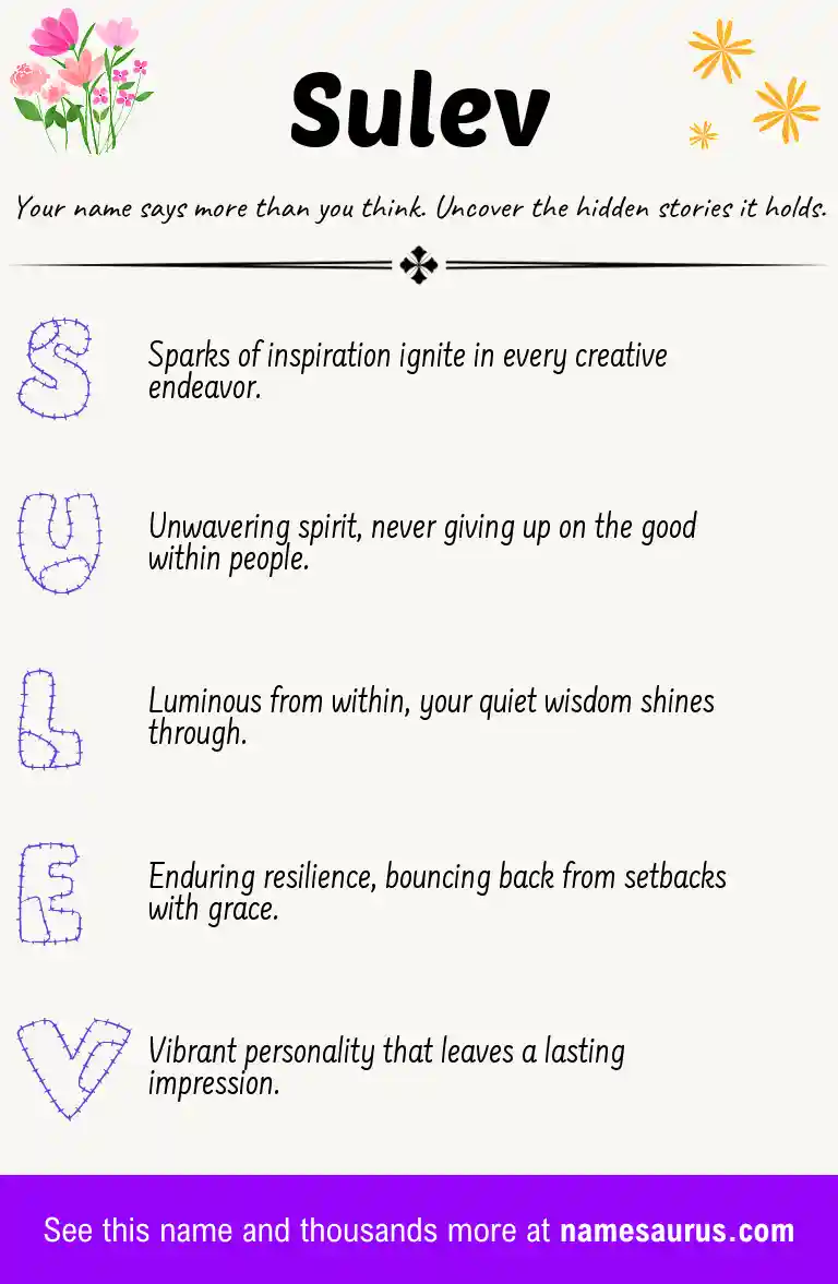 Acrostic poem about Sulev.