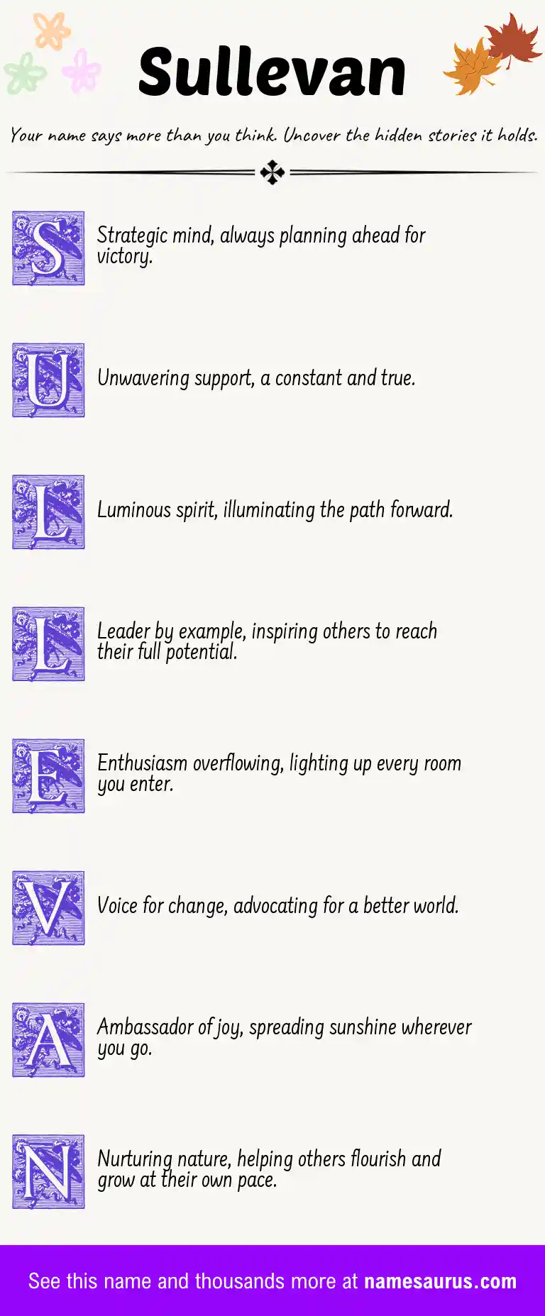 Acrostic poem about Sullevan.