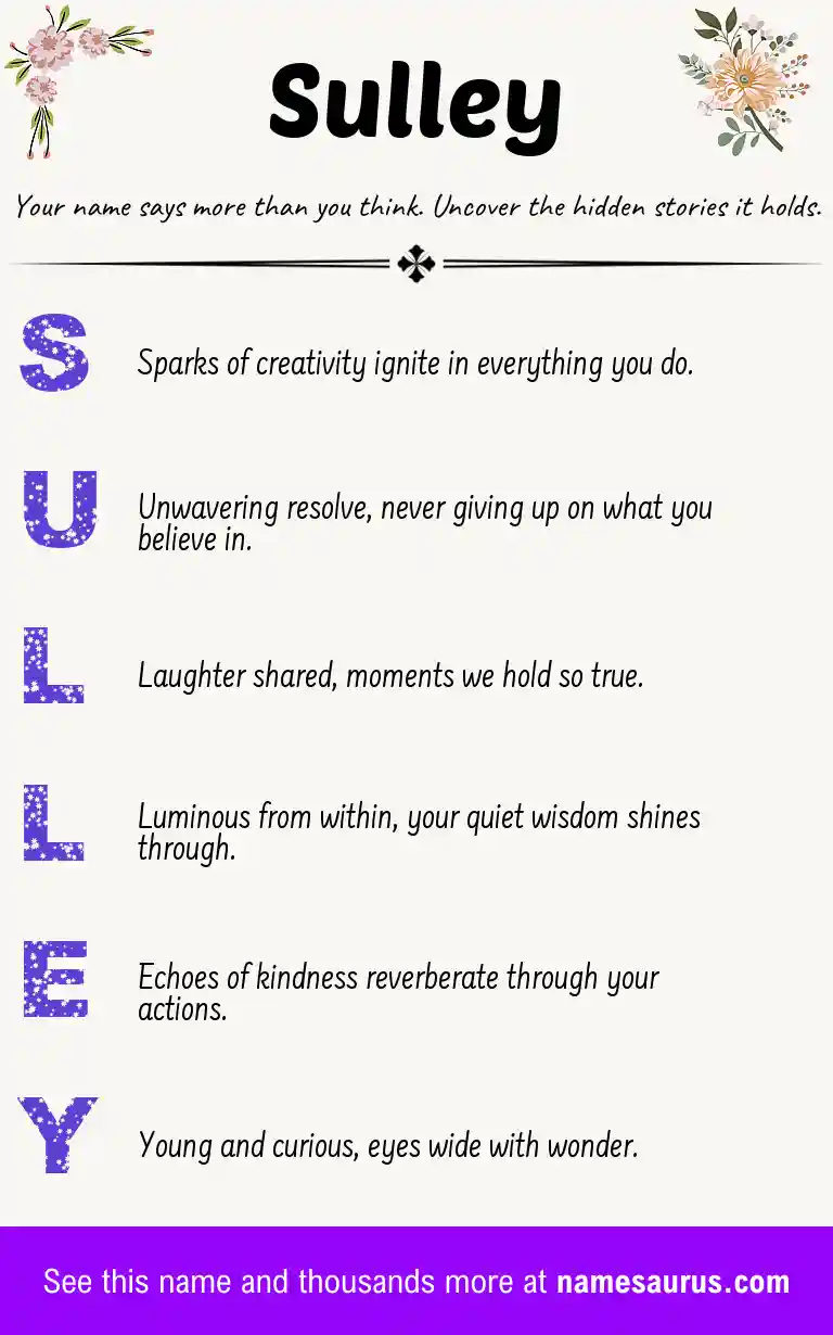 Acrostic poem about Sulley.