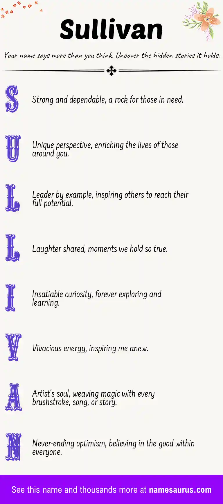 Acrostic poem about Sullivan.