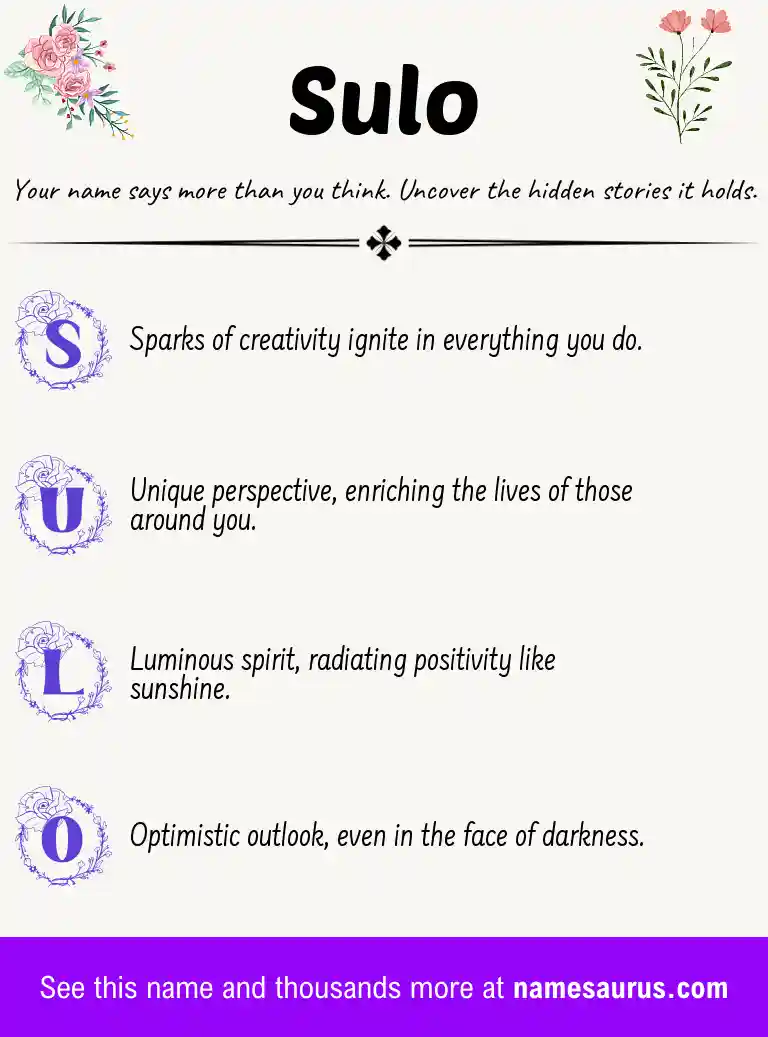 Acrostic poem about Sulo.