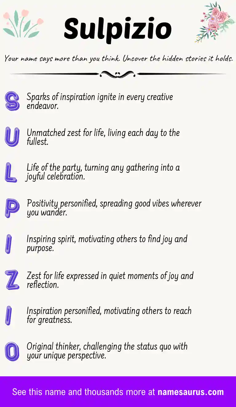 Acrostic poem about Sulpizio.