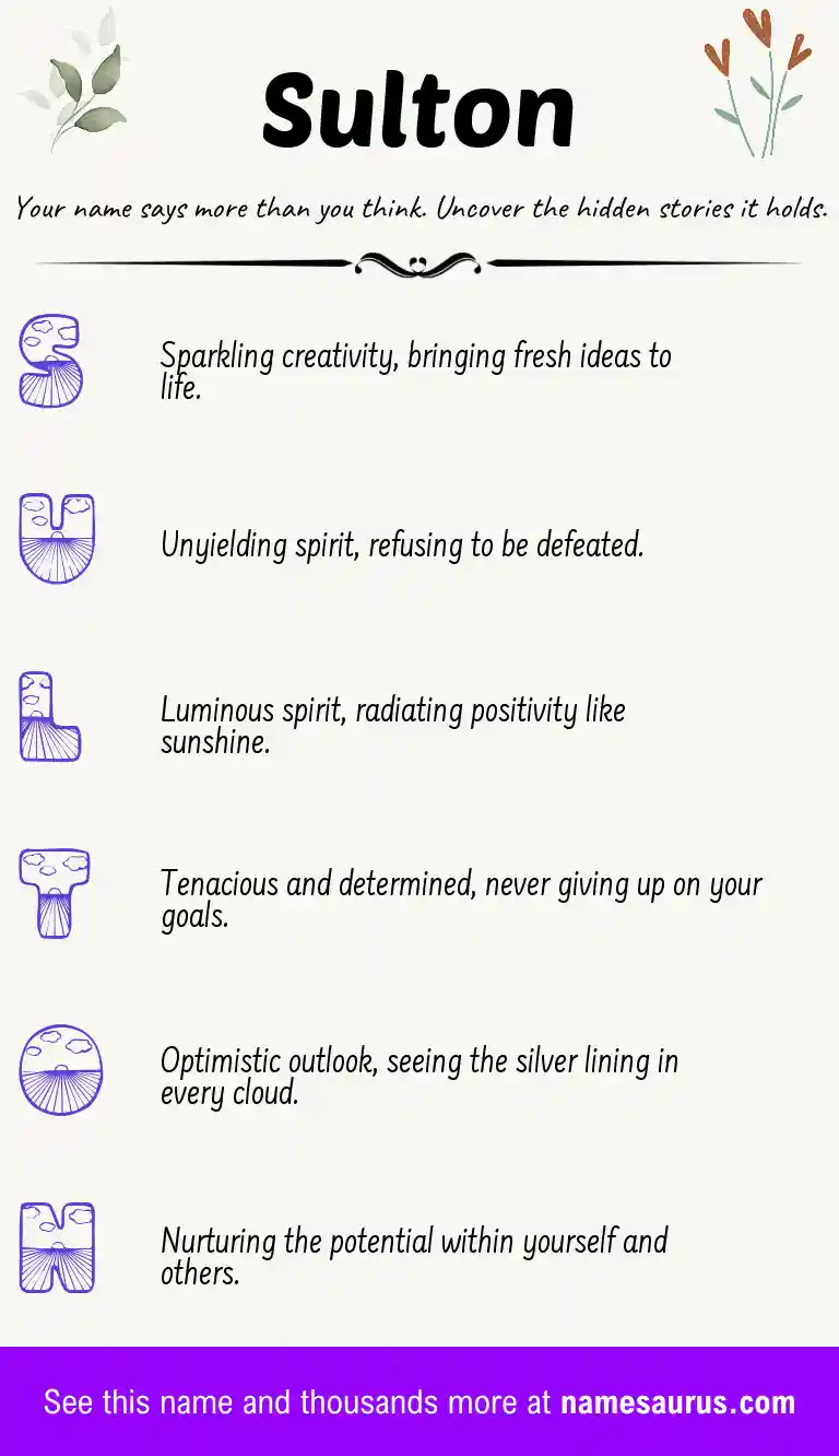 Acrostic poem about Sulton.