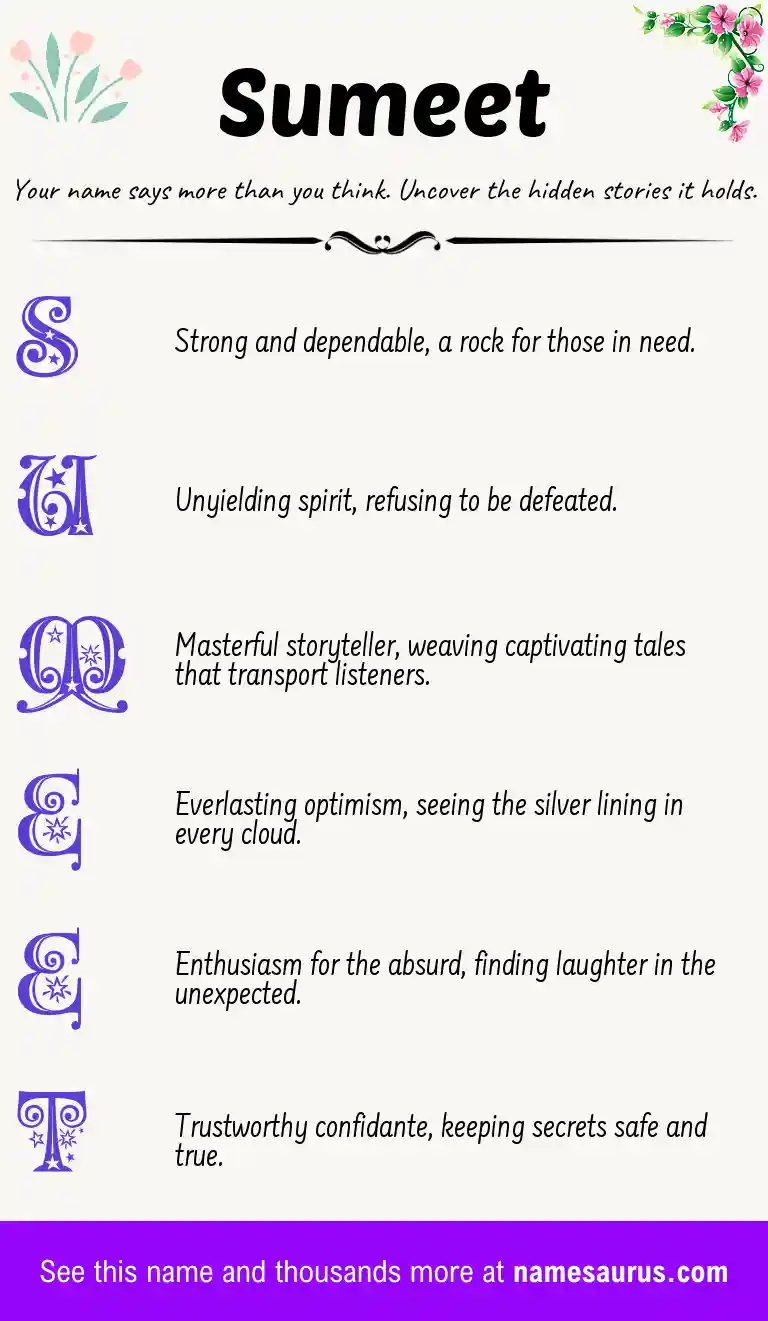 Acrostic poem about Sumeet.
