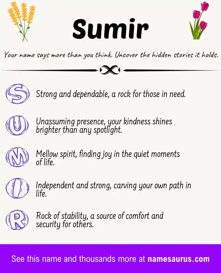 Acrostic poem about Sumir.