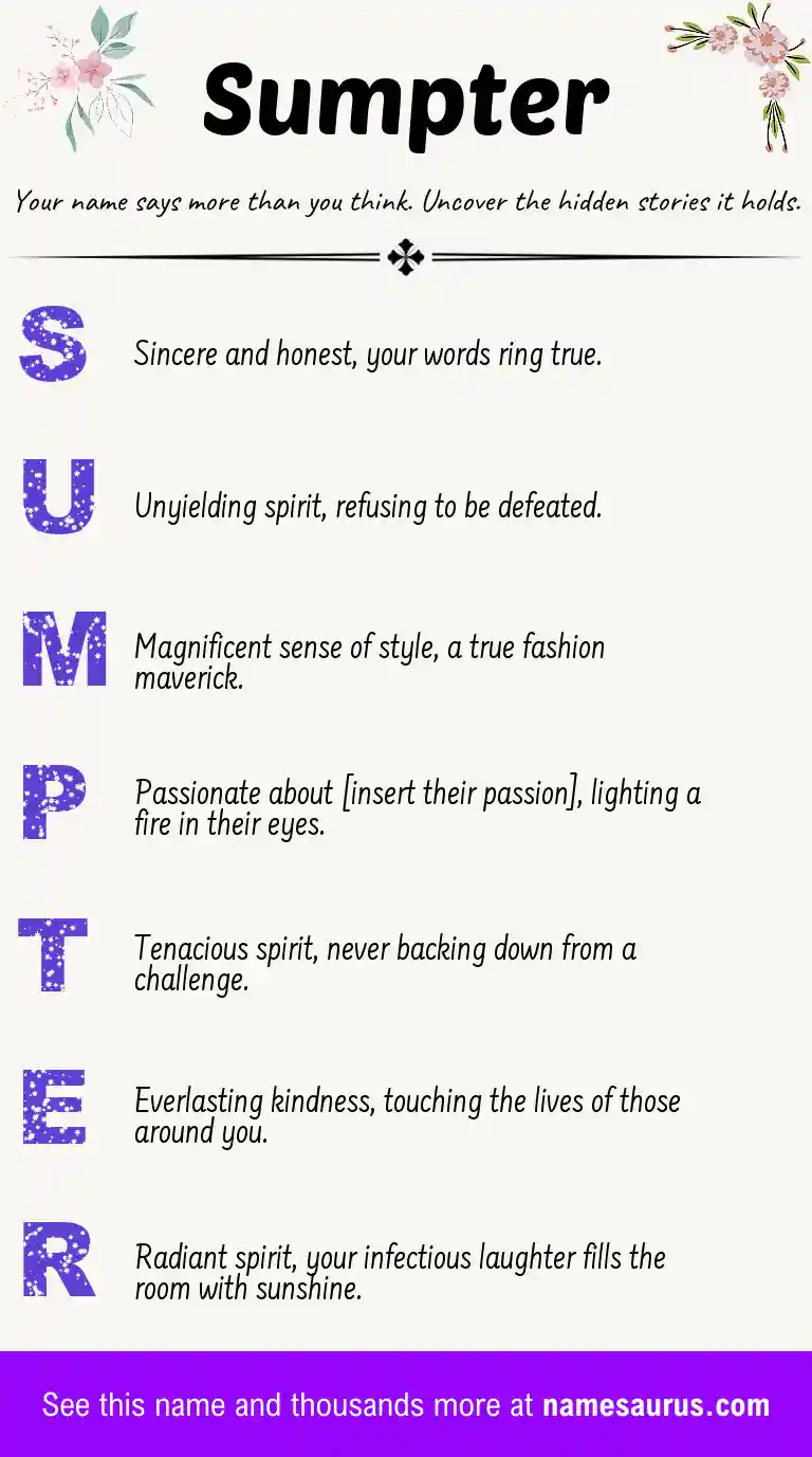 Acrostic poem about Sumpter.