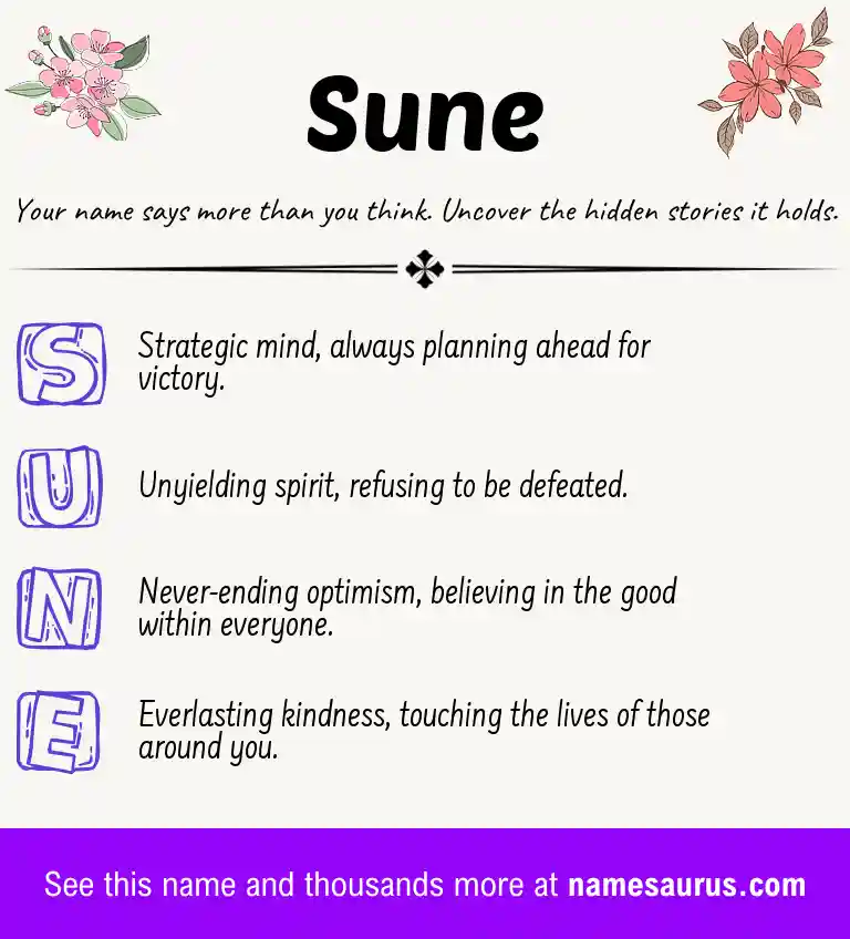 Acrostic poem about Sune.