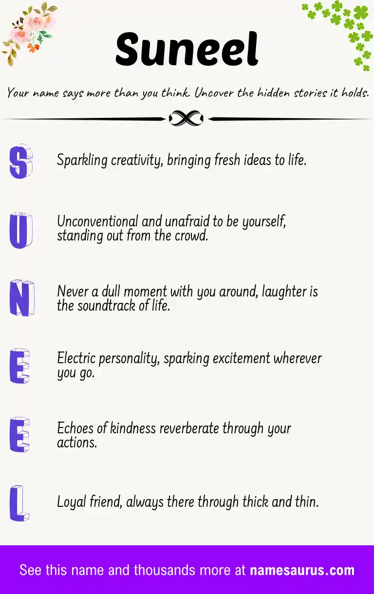 Acrostic poem about Suneel.