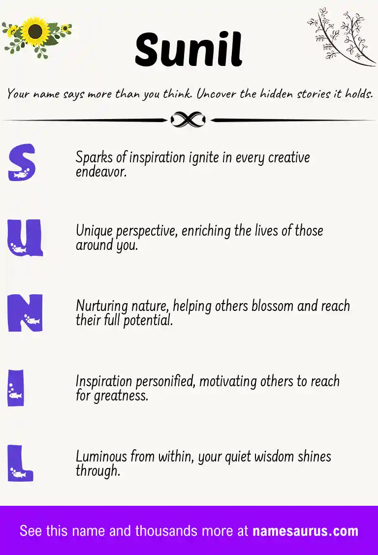 Acrostic poem about Sunil.