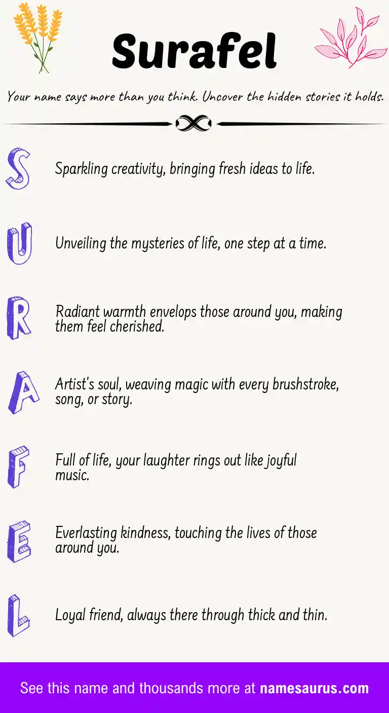 Acrostic poem about Surafel.