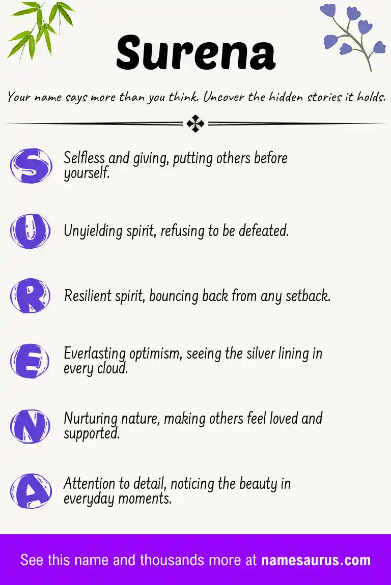 Acrostic poem about Surena.