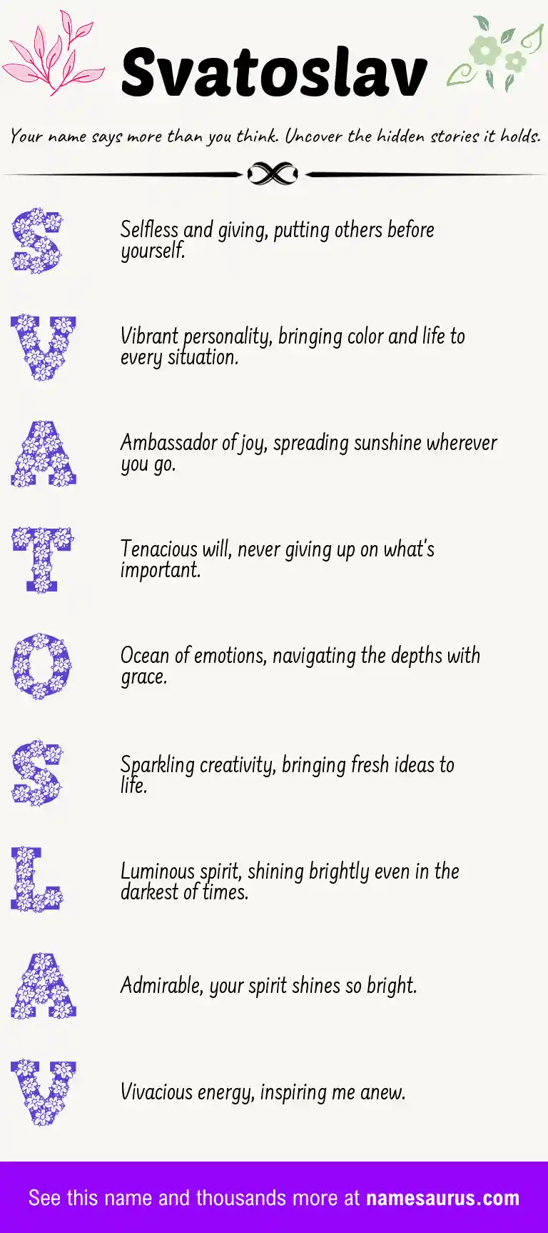 Acrostic poem about Svatoslav.