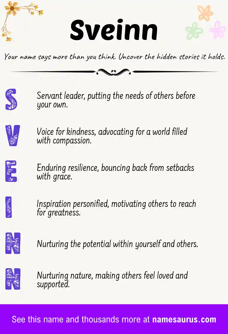 Acrostic poem about Sveinn.