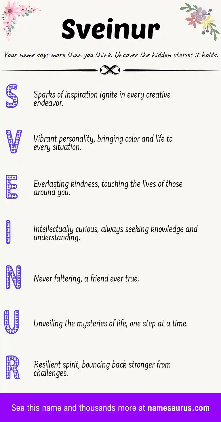 Acrostic poem about Sveinur.