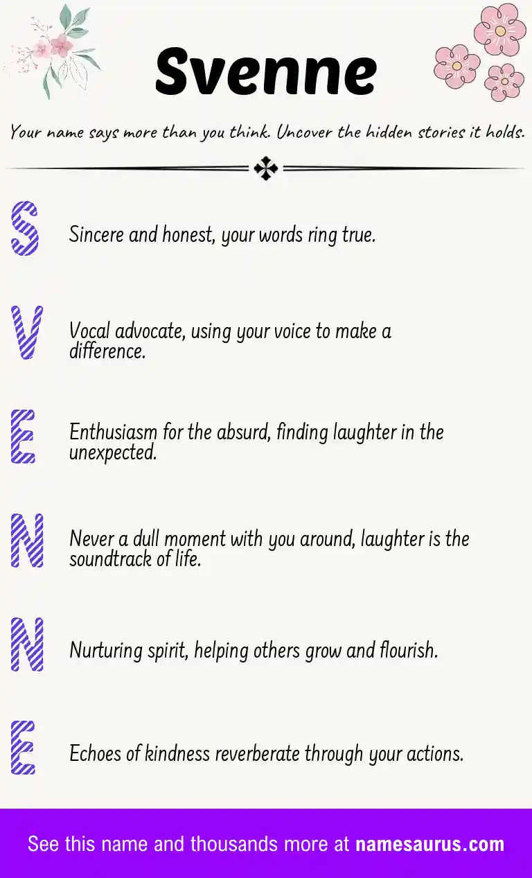 Acrostic poem about Svenne.