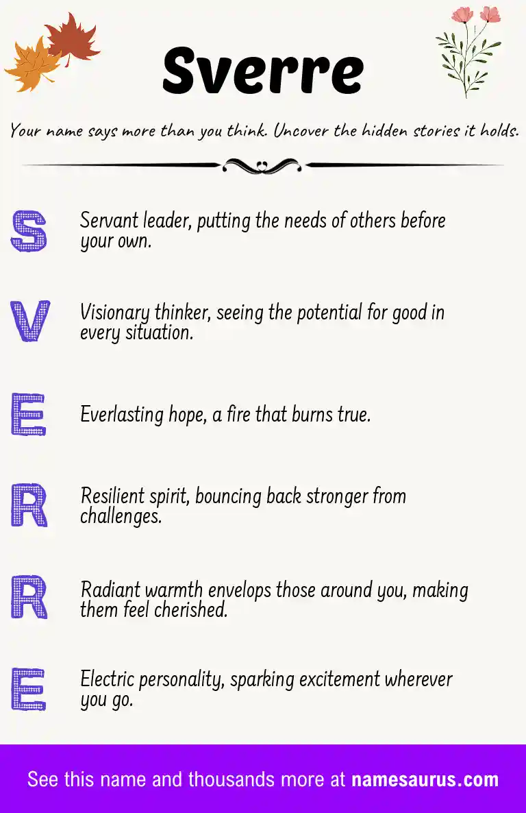 Acrostic poem about Sverre.