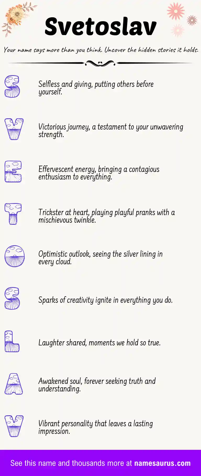 Acrostic poem about Svetoslav.
