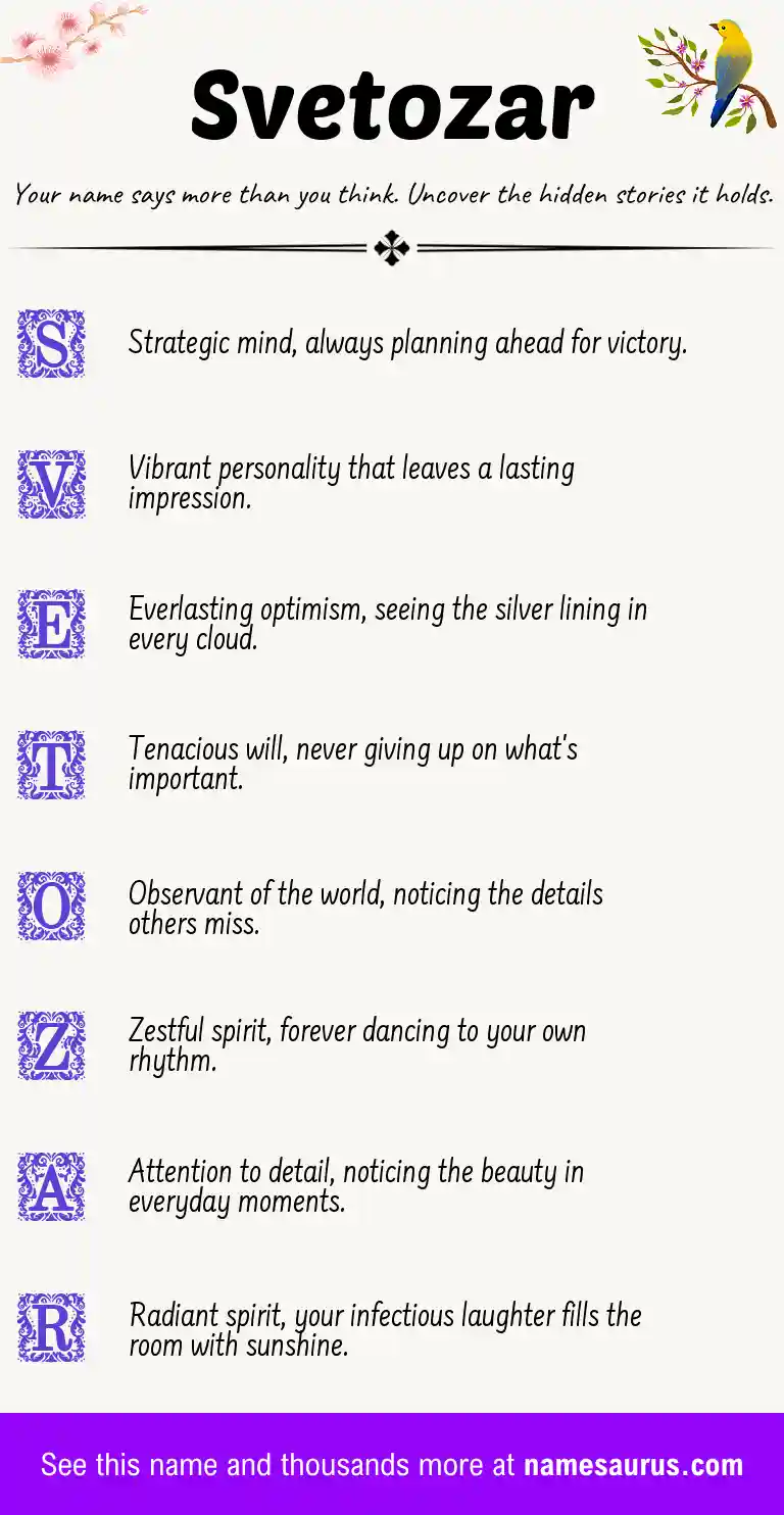 Acrostic poem about Svetozar.