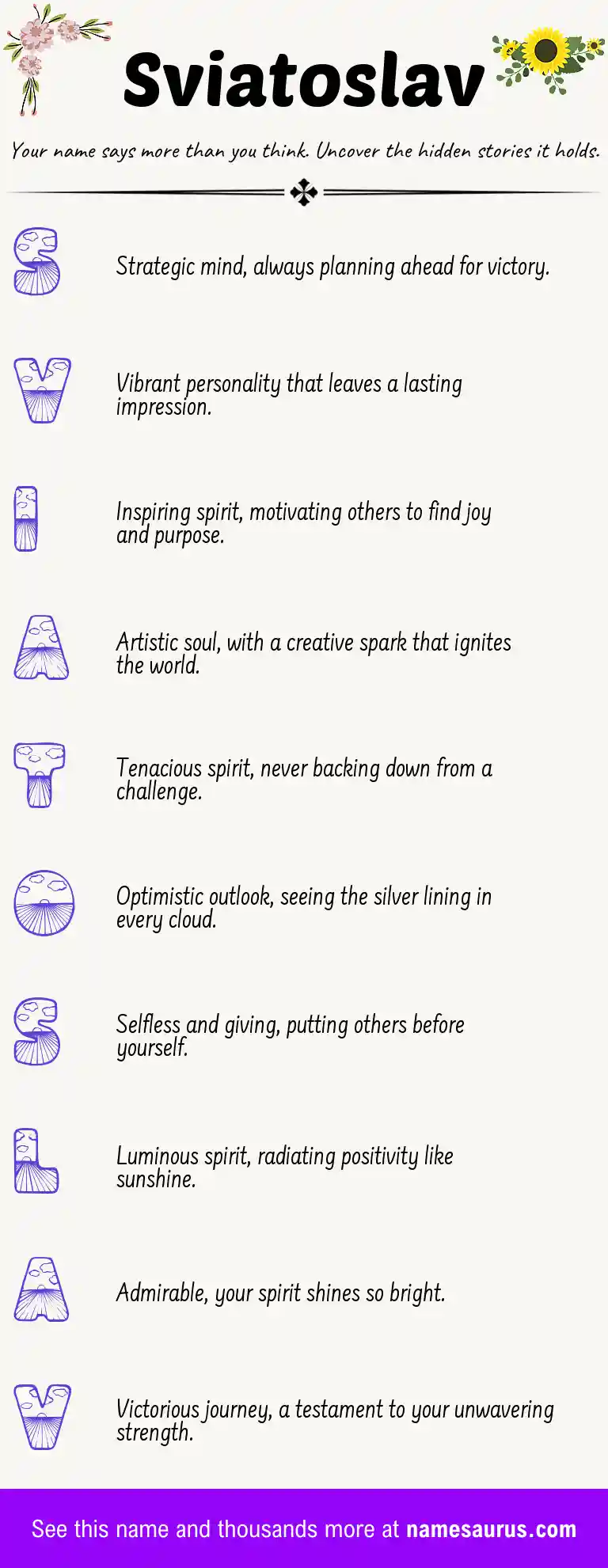 Acrostic poem about Sviatoslav.