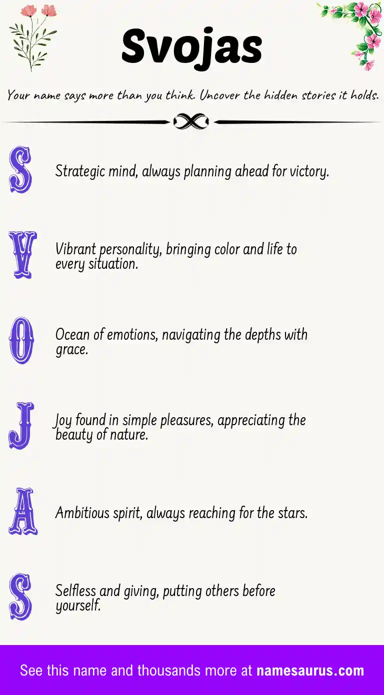 Acrostic poem about Svojas.