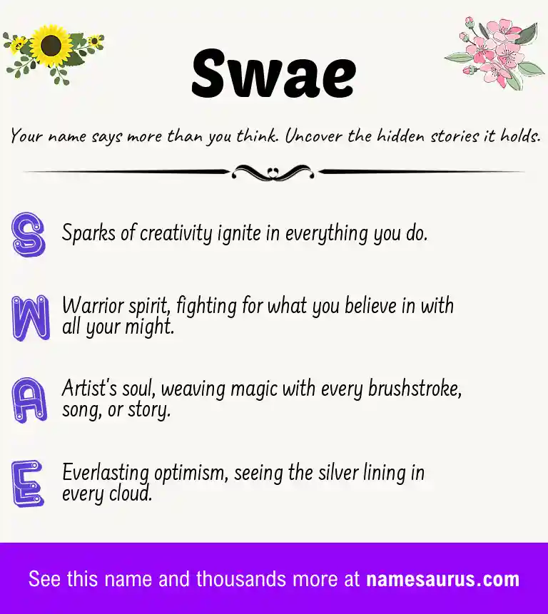 Acrostic poem about Swae.