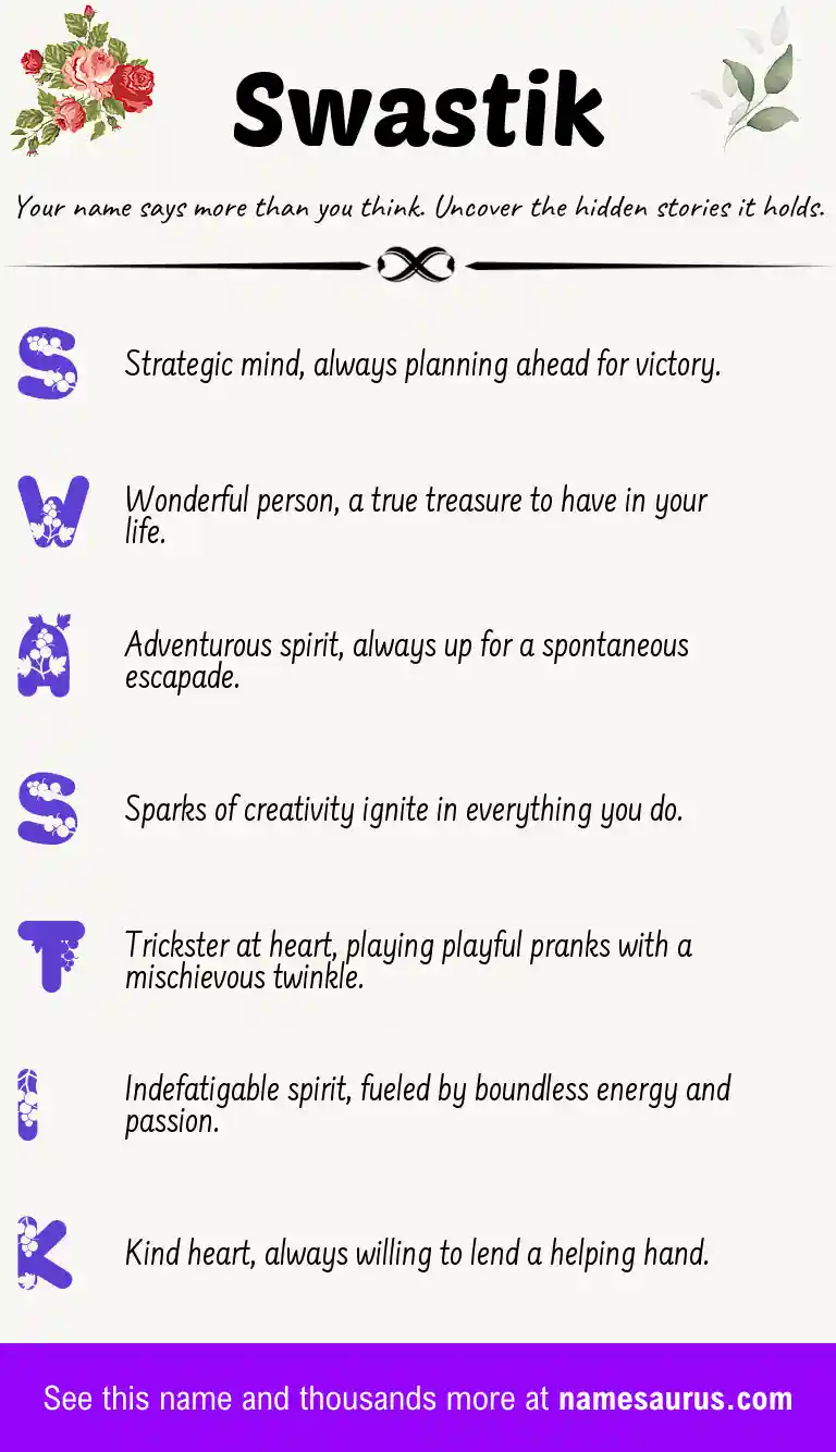 Acrostic poem about Swastik.