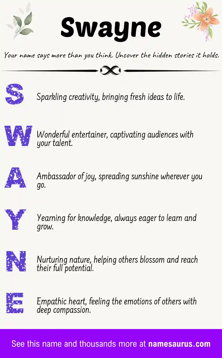Acrostic poem about Swayne.
