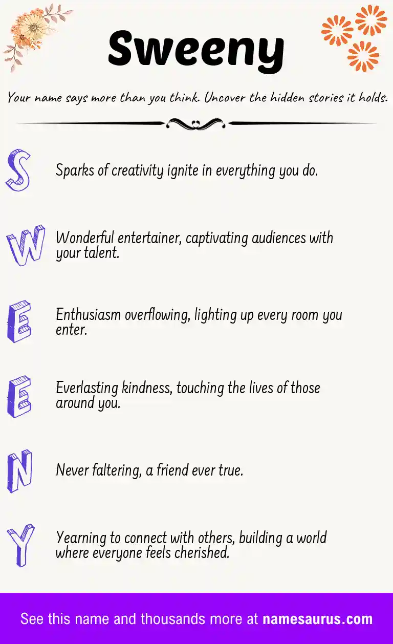 Acrostic poem about Sweeny.