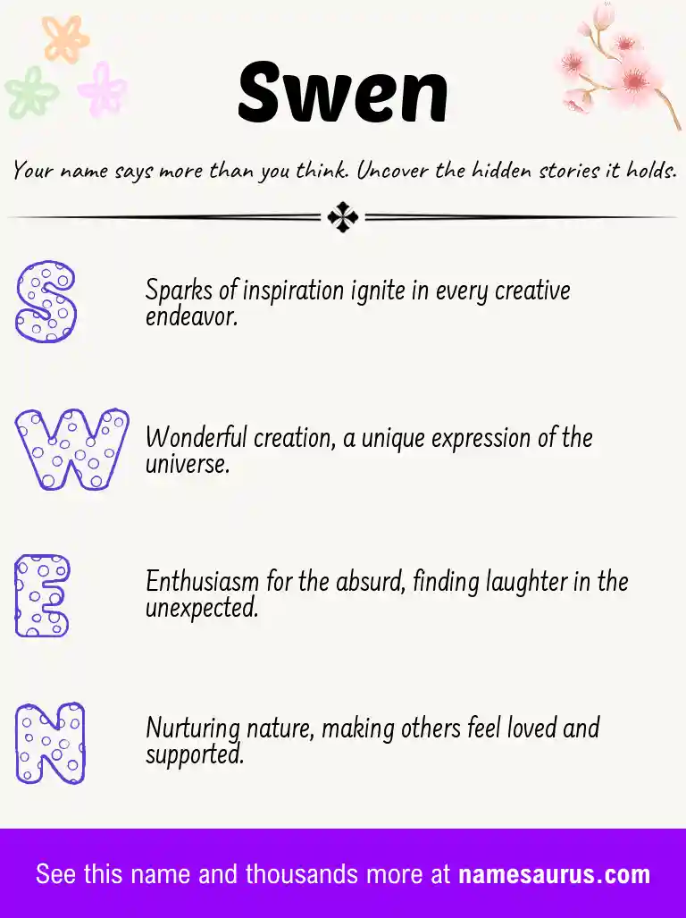 Acrostic poem about Swen.